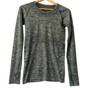 Lululemon Swiftly Tech Long Sleeve Gray Green Heather Women's 6 Sporty Athletic